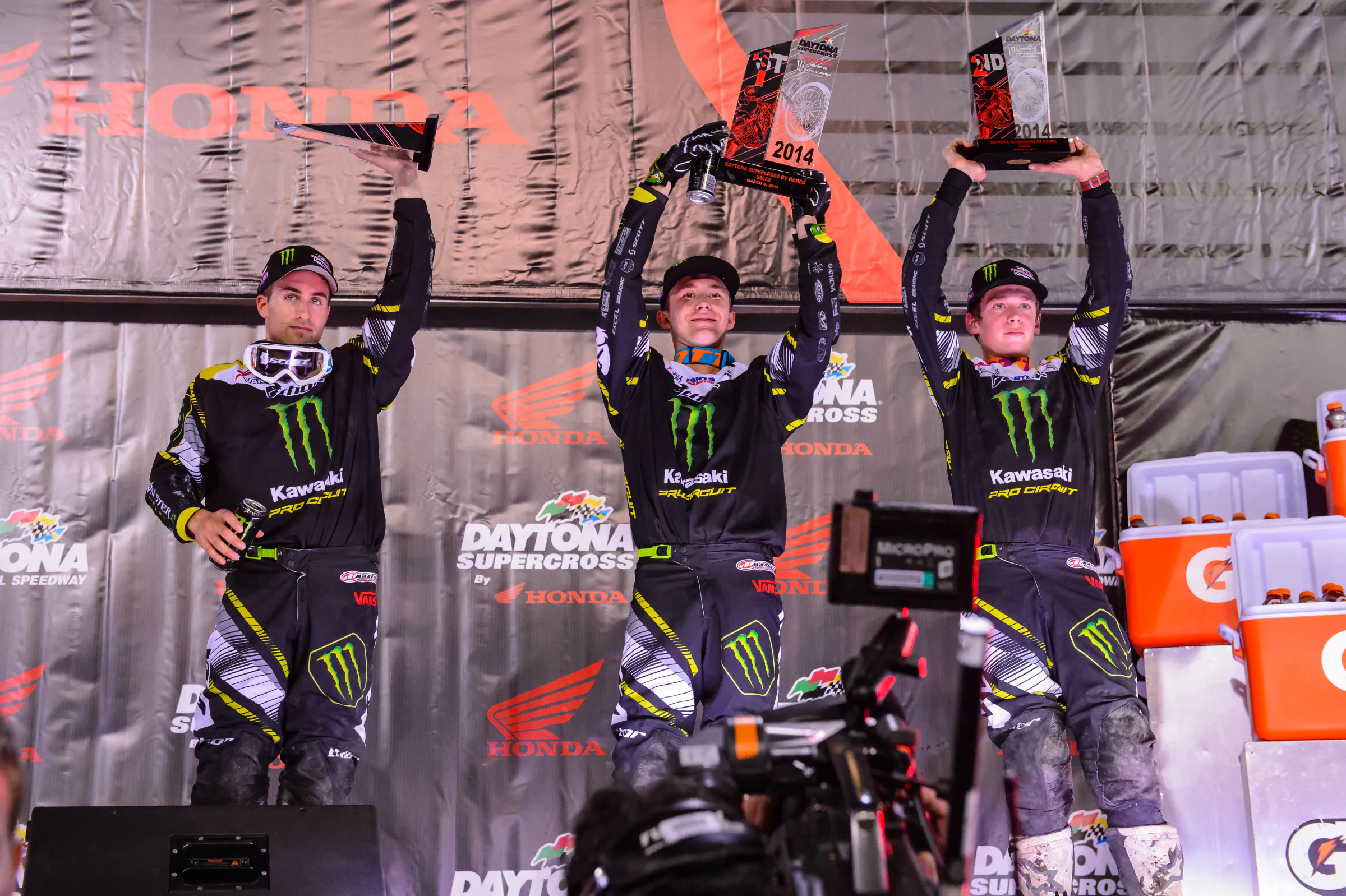 2014 Daytona SX 250SX podium sweep by Monster Energy/Pro Circuit Kawasaki