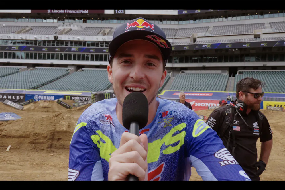 Video: Philadelphia SX Press Day Interviews and Raw Riding Footage, with Lawrence, Davies, Hammaker, Leitzel, and More