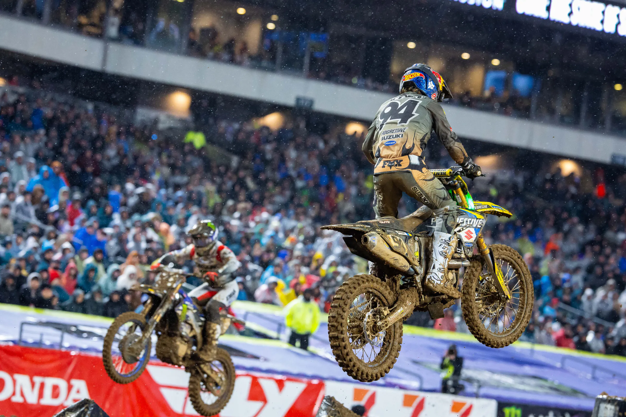 Cooper Webb lurking before lappers got in Roczen's way.