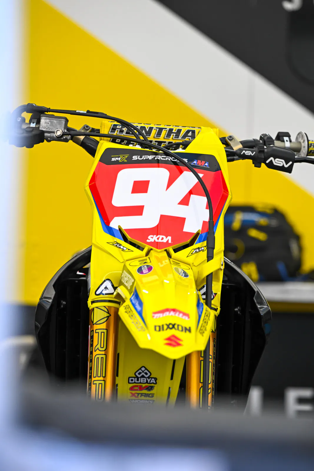 Ken Roczen's Suzuki RM-Z450 in the Denver pits.