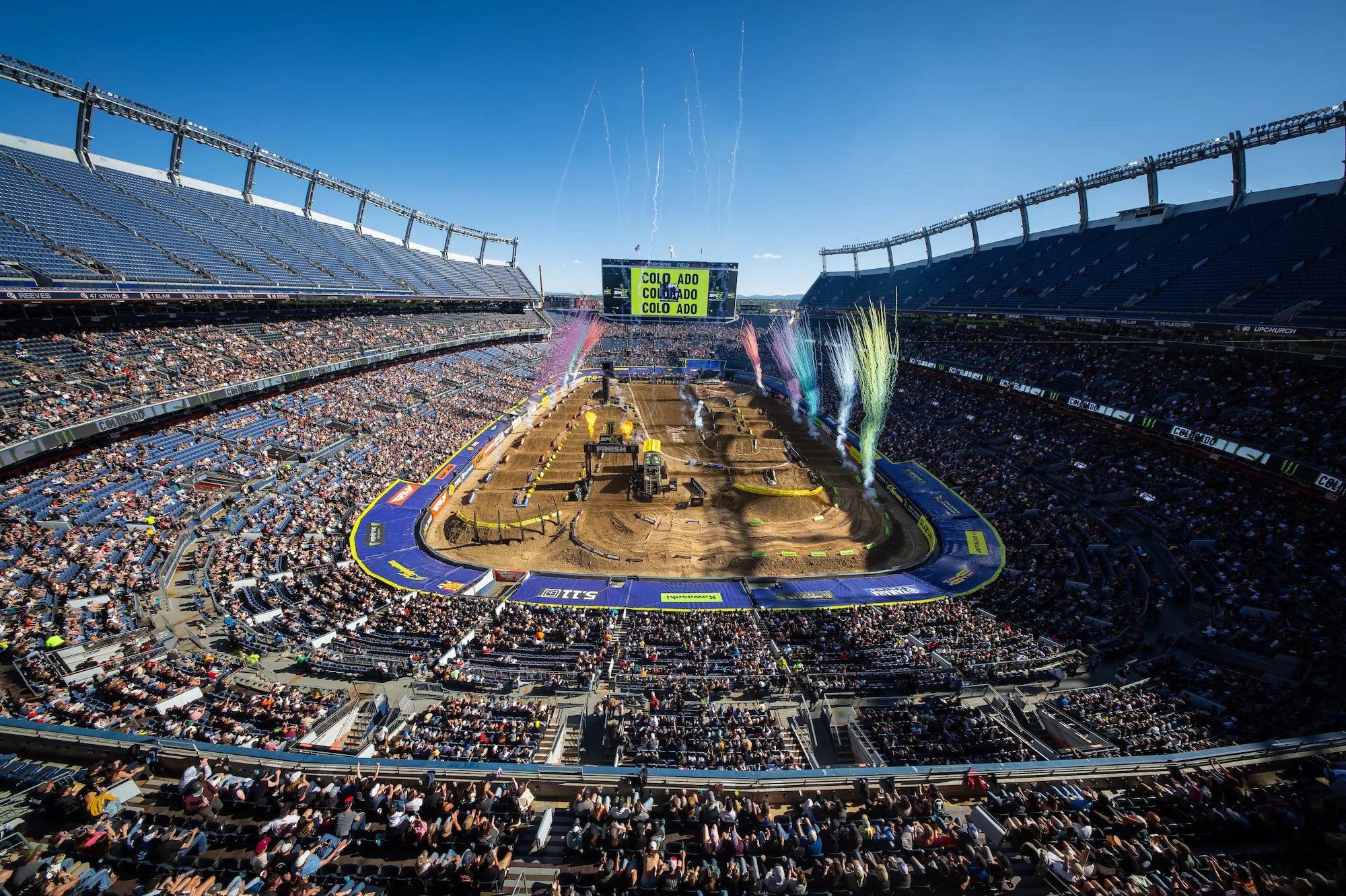 Opening ceremonies at the Denver supercross.