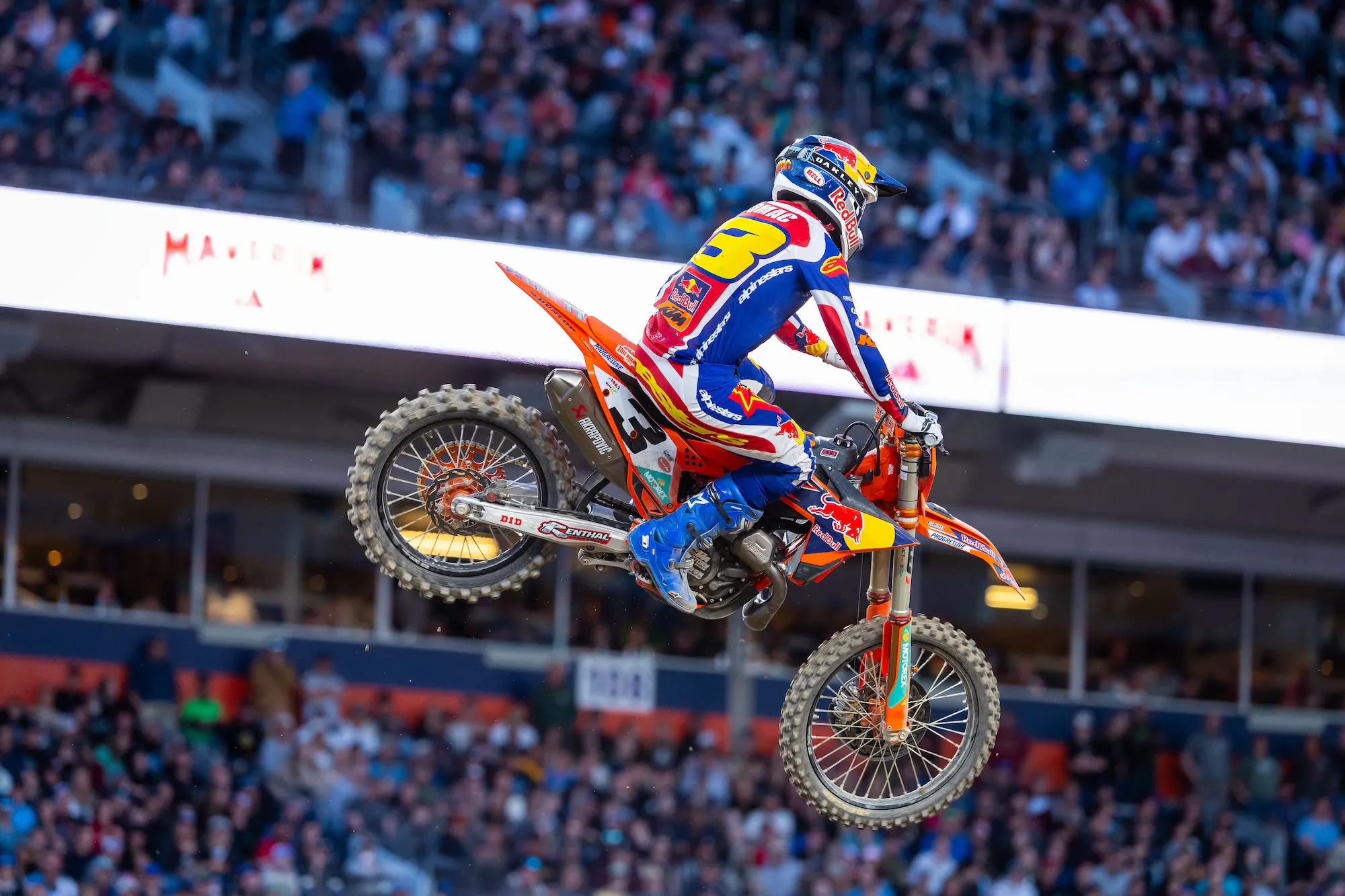 Eli Tomac got back on the box in his first race back since crashing hard in Cleveland.