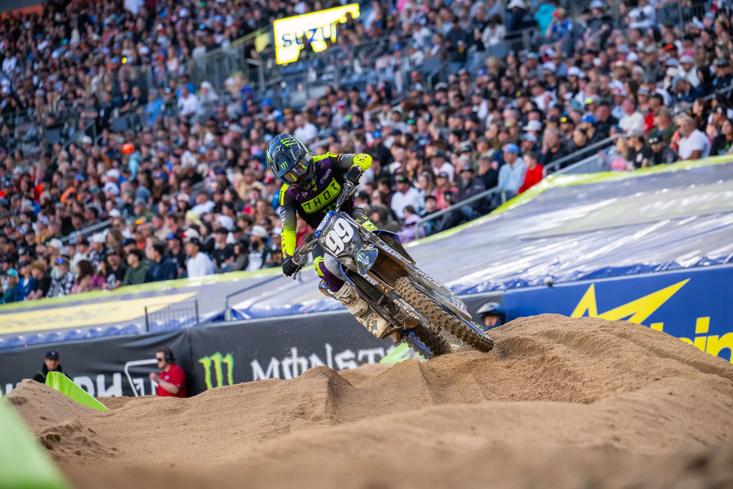 Kayden Minear was fifth in his pro supercross debut.