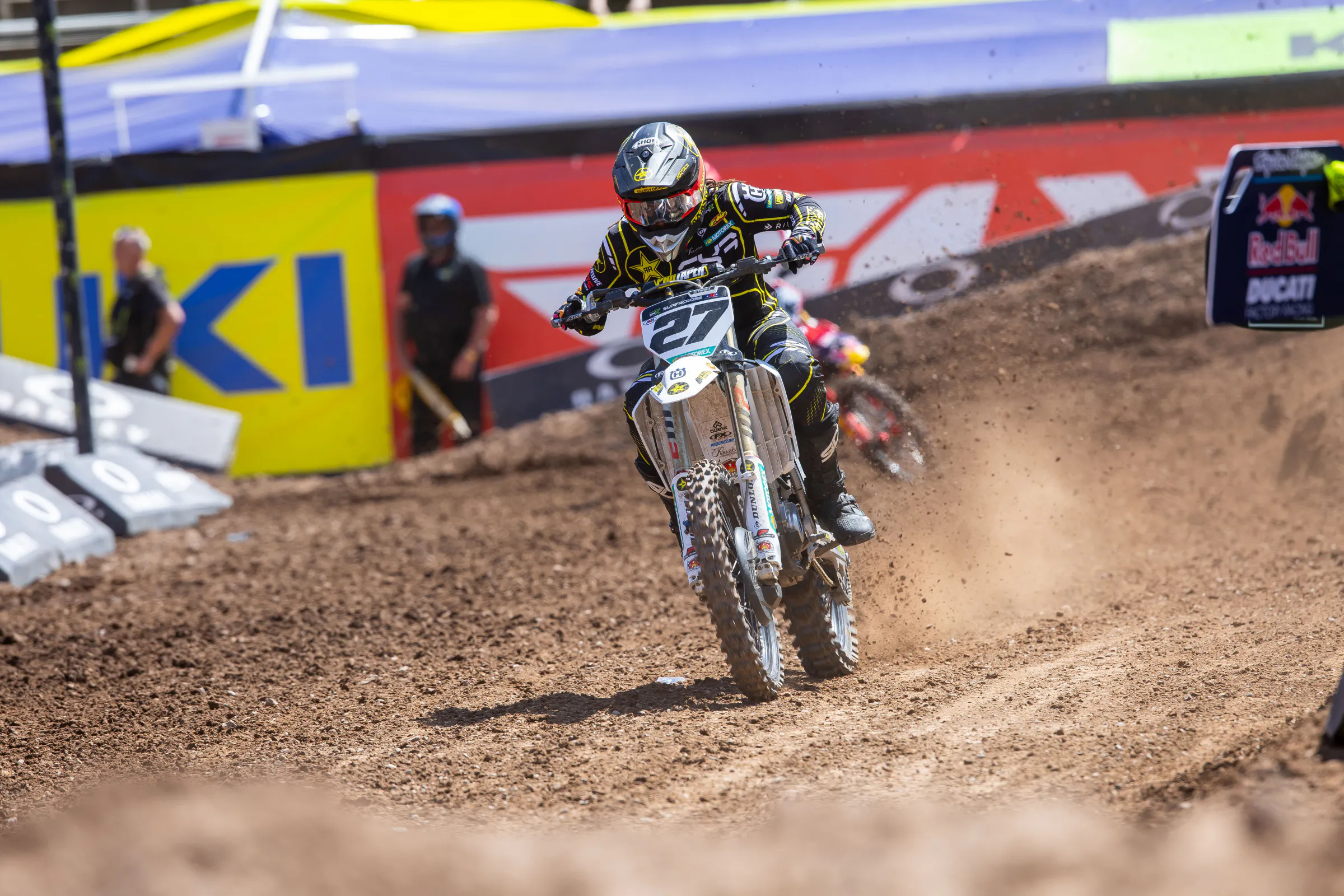 The track was hard and slick in Salt Lake City.