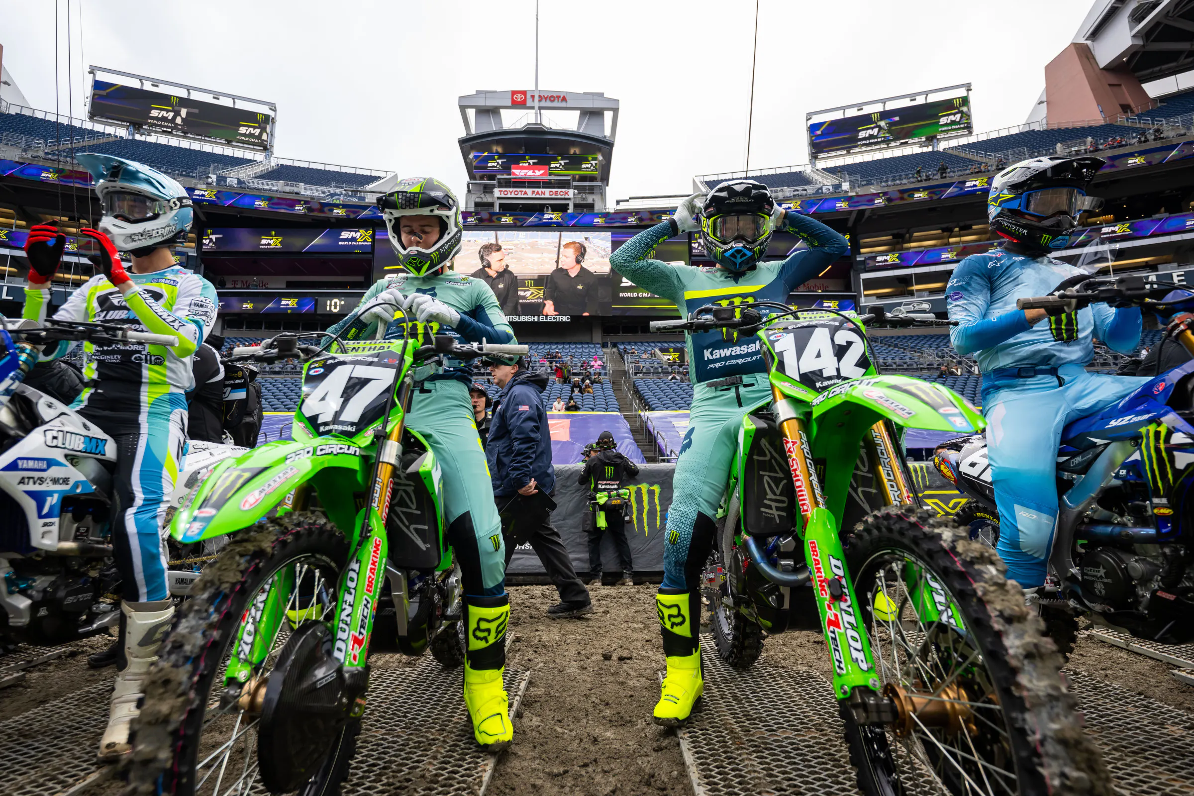 Current Monster Energy/Pro Circuit Kawasaki riders Levi Kitchen and Cameron McAdoo.