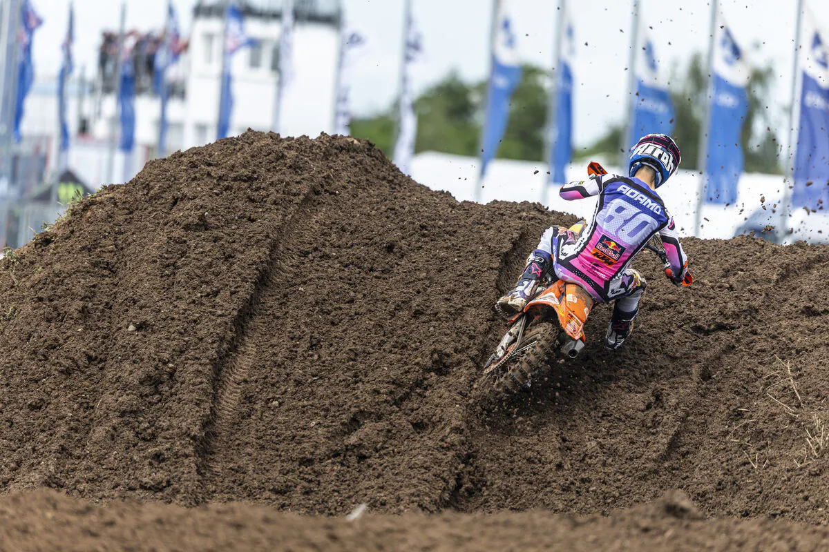 Andrea Adamo shows how tricky the conditions were in Germany.