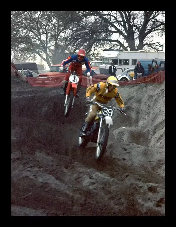 Bob Hannah (#39) and Marty Smith (#1) battled at the 1976 Hangtown National. This race has been around a long time!