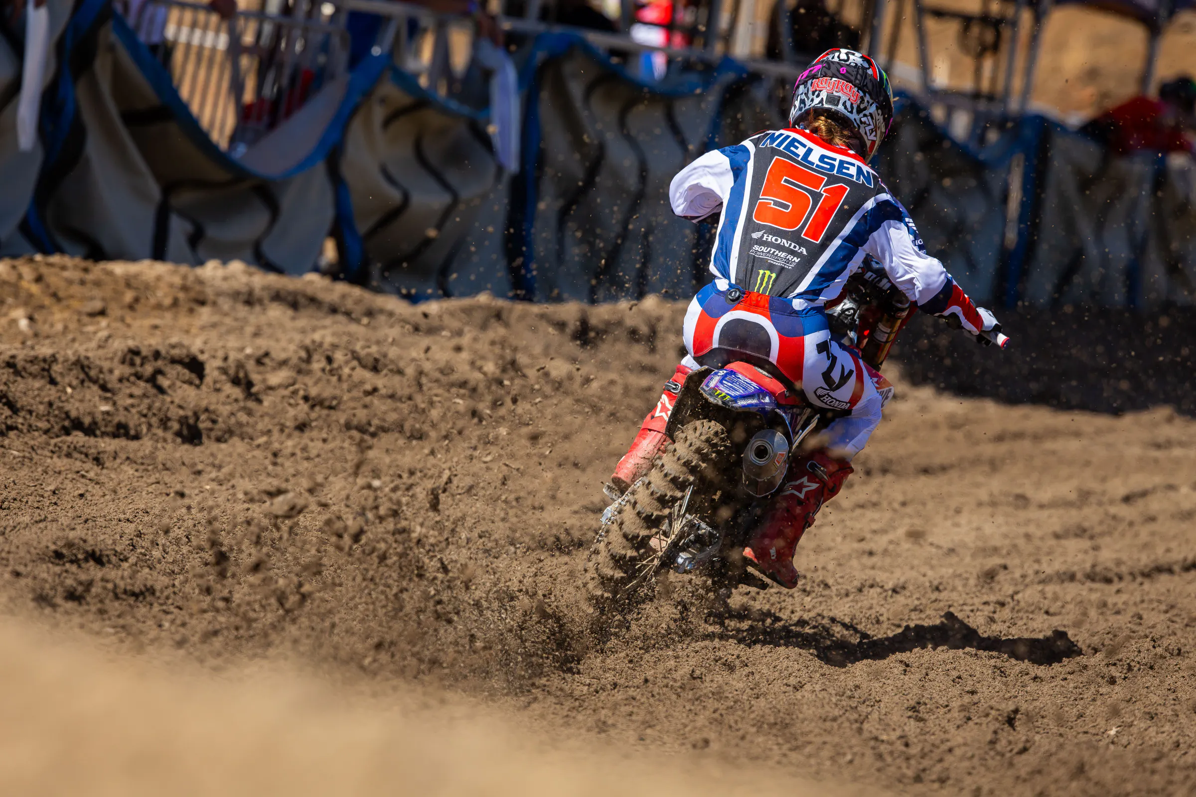 Nielsen almost didn't get to race after her bike had clutch issues before the moto.