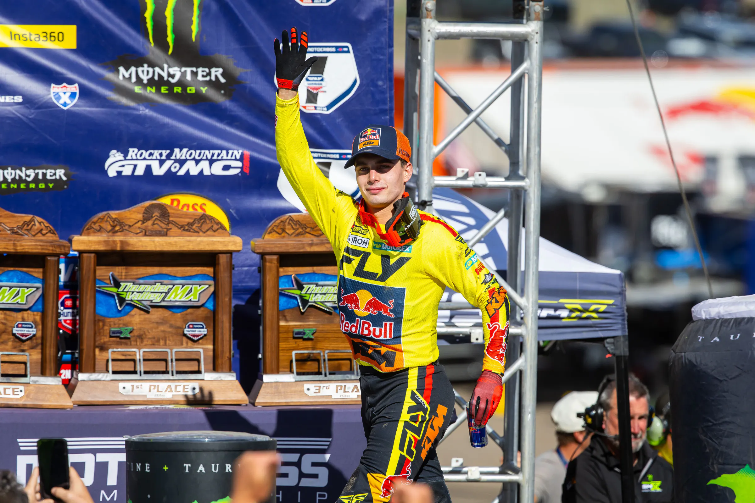 Sacha Coenen had a few crashes in the first moto, but dominated the second.