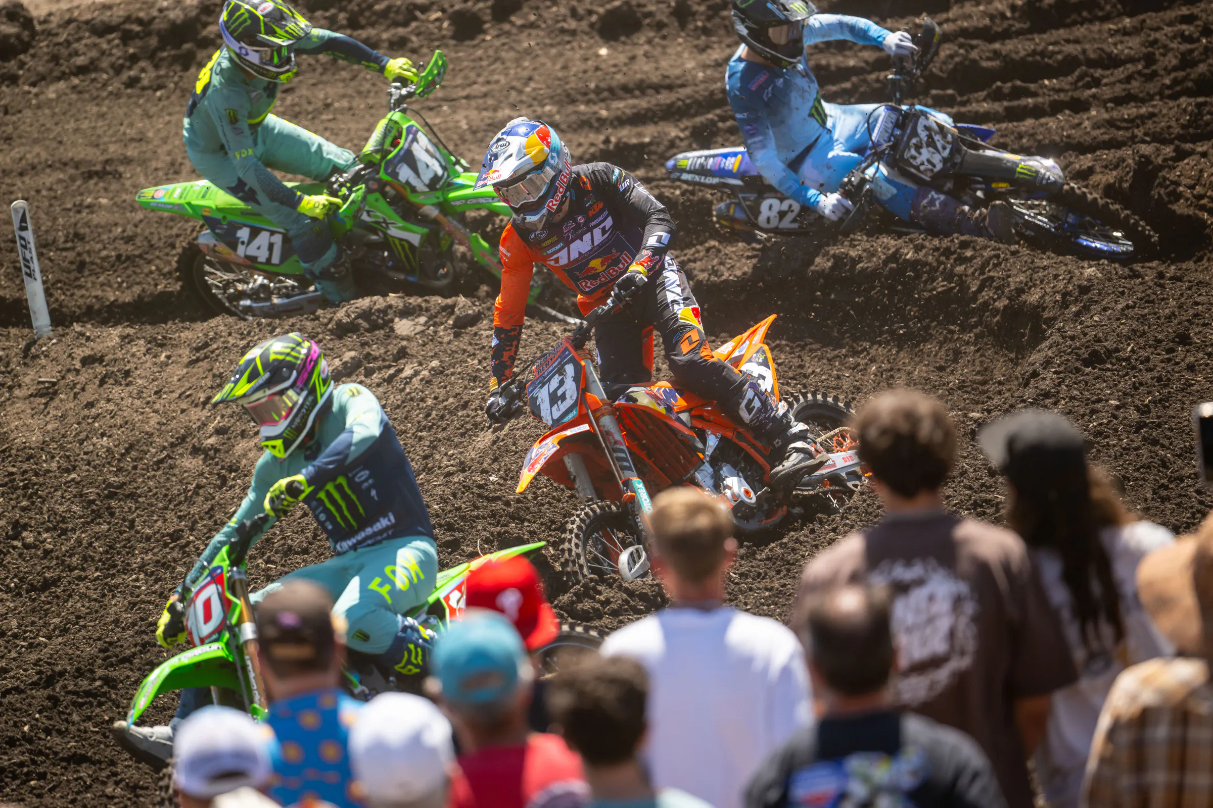 Beaumer had great position early in the first moto before making a couple mistakes and dropping back.
