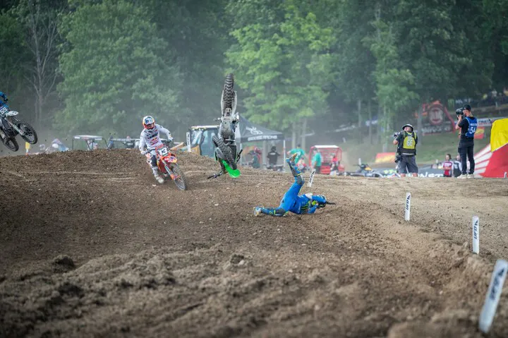 Hammaker had a big crash in the second moto at High Point.&nbsp;