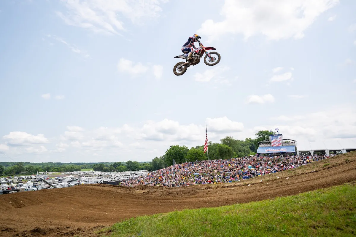 With well-timed charges in each moto, Hunter Lawrence notched his second-straight 450MX victory.