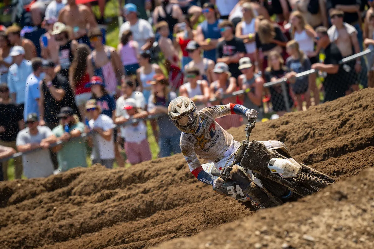 DiFrancesco rode well all day and finally put it on the overall podium in Pro Motocross.