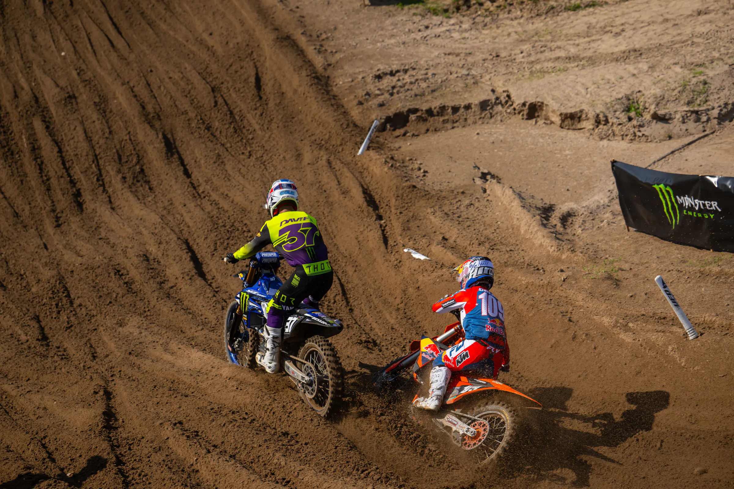 The moto 2 battle between Cole Davies and Sacha Coenen.&nbsp;