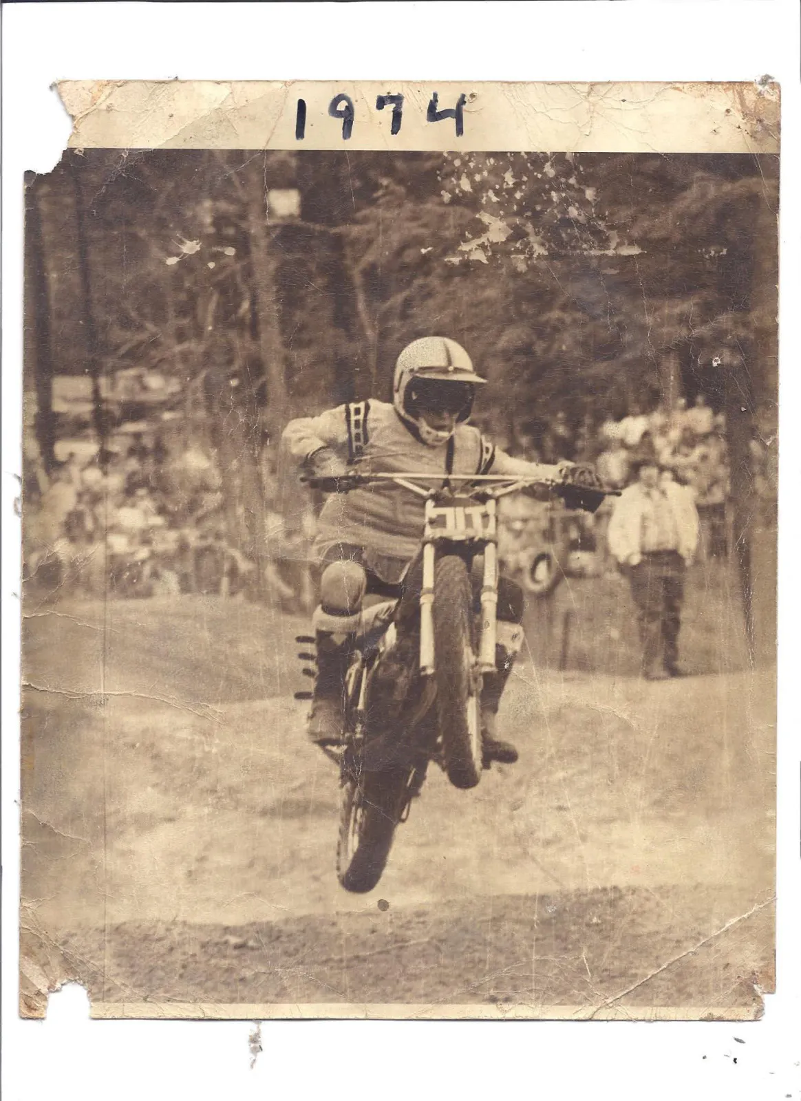 Craig Filiault racing Southwick MX338 in probably 1974.
