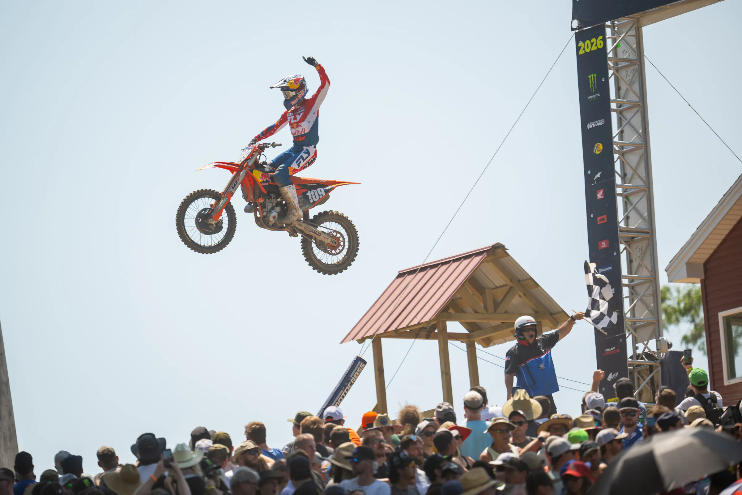 Sacha Coenen winning the first 250 Class moto at the Southwick National.