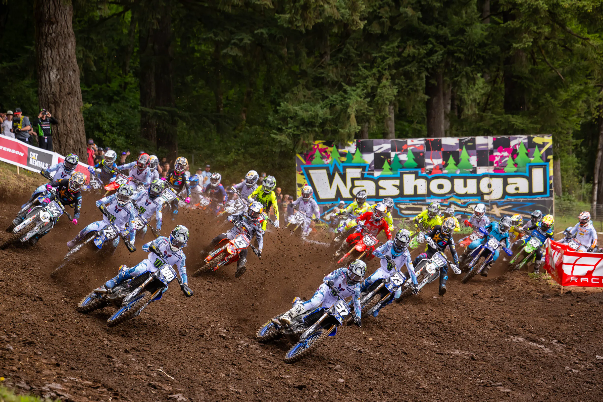 Levi Kitchen had an okay start the first moto at Washougal (for him) but then went down.&nbsp;