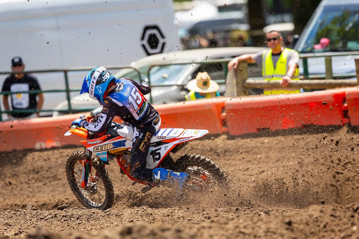 KTM rider Joey Vicari went wire-to-wire for a dominant win in the first Mini Sr. 2 moto.