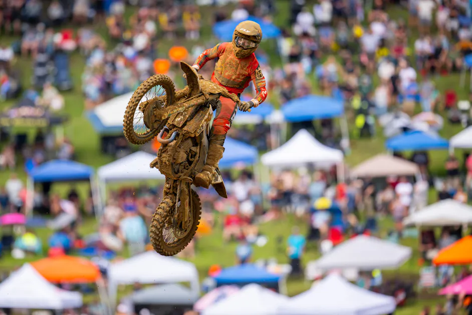 RJ Hampshire on Budds Creek National: “Not our day. Lost my shifter first lap of moto 1 and was stuck in 2nd gear the whole moto”